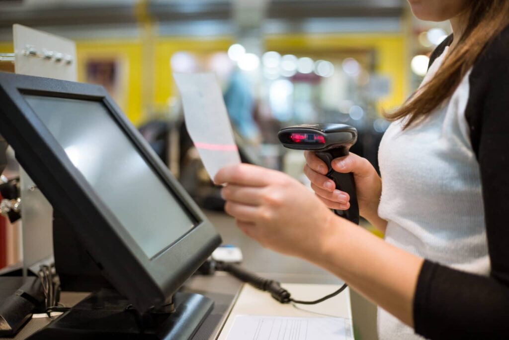 A close up of a card reader