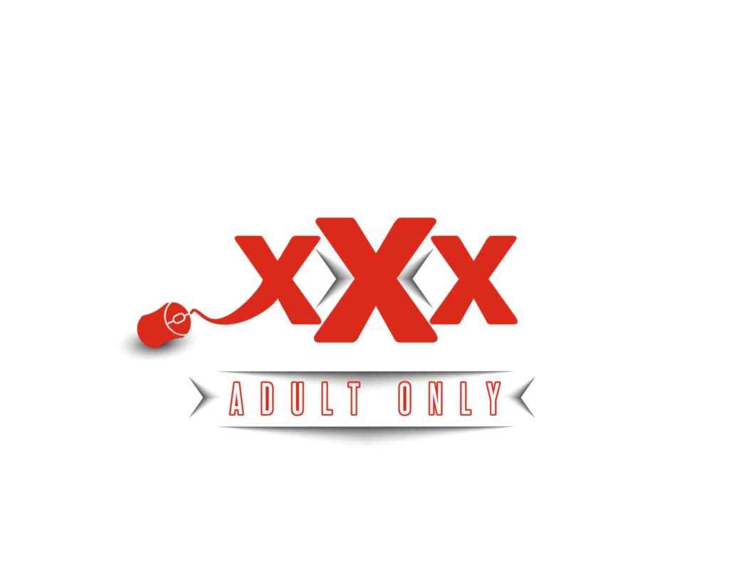 A red and white logo for adult only.