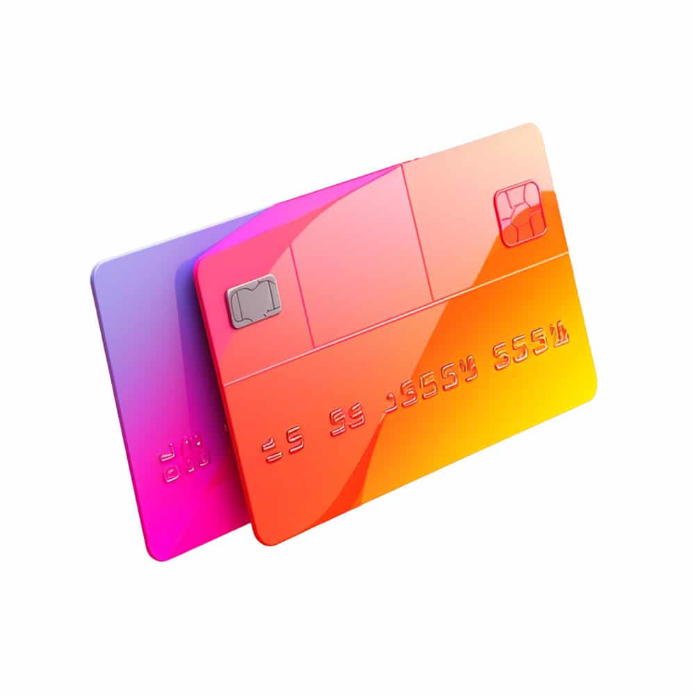 Two credit cards are shown side by side.