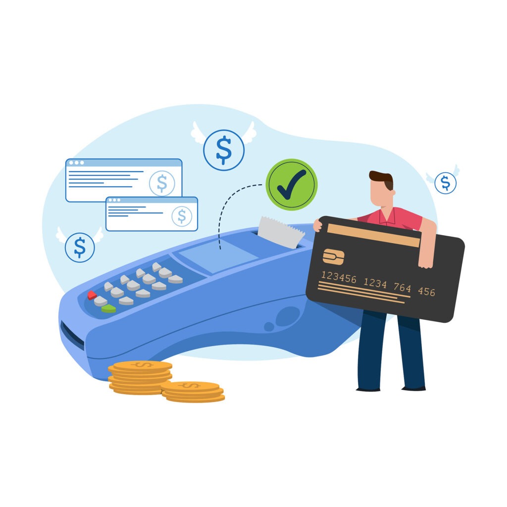 Staff with POS device
